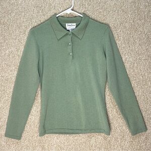 Vintage Neiman Marcus 100% cashmere polo sweater quiet luxury 80s 90s imperfect